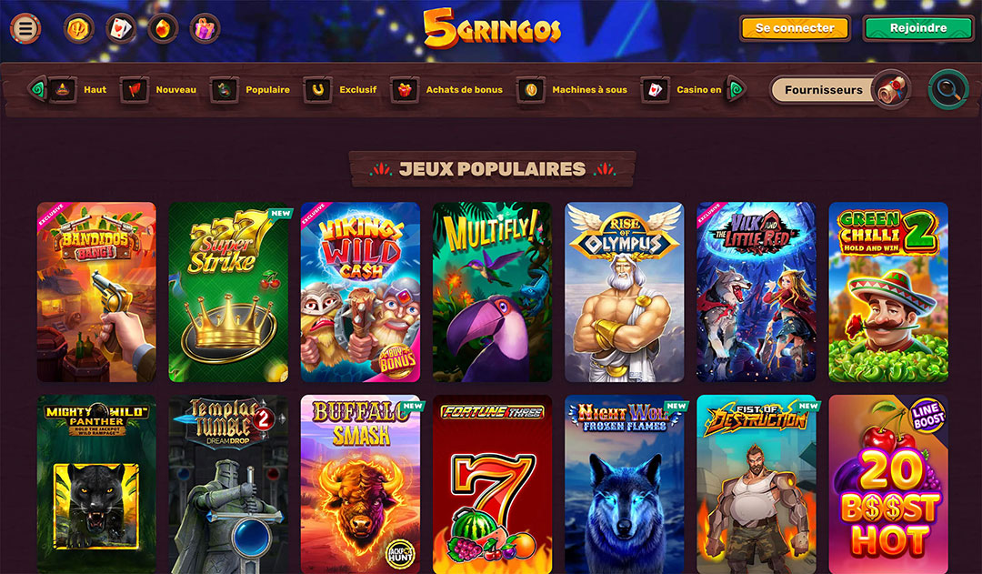 accueil 5gringos casino